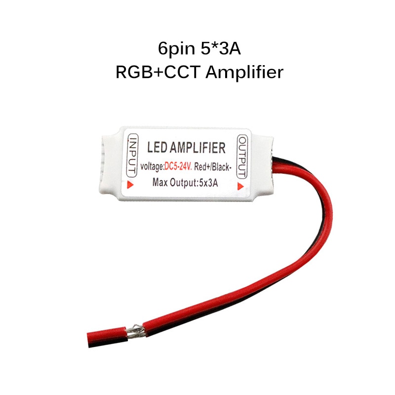 4/5/6 pin rgb rgbw kontrolleren ledet forsterker  dc 5v 12v 24v ledet stripe signal repeater tilbehør til rgb rgbw rgb + cct stripe jq