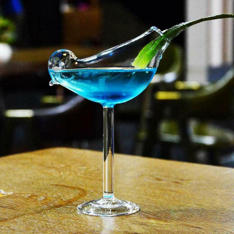 200ml fågelformade cocktailglas genomskinliga blyfria glasglas med högt glas, glasbägare, whisky öl