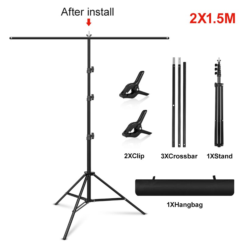 Chromakey Groen Scherm Met T-Vorm Achtergrond Ondersteuning Groen Scherm Achtergrond Met Stand Kit Voor Foto Studio Fotografie, gaming: Only 2X1.5M