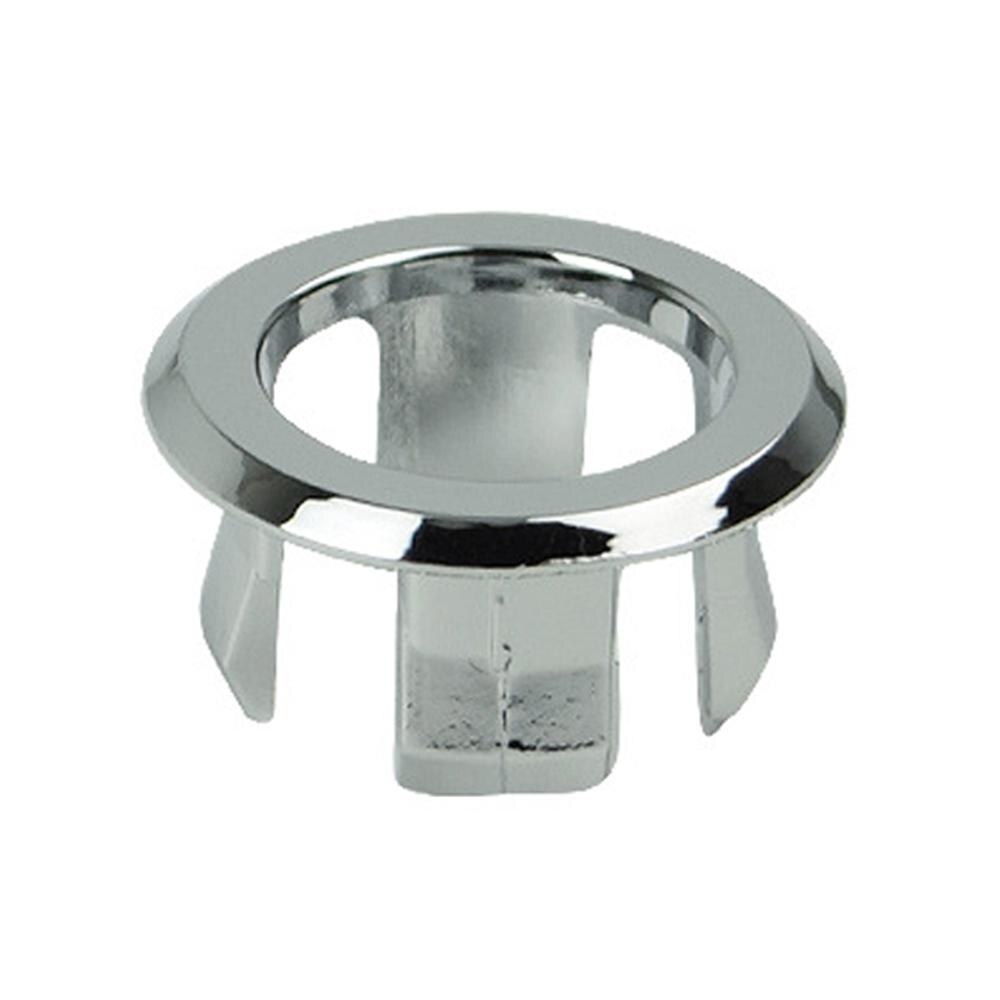 Kitchen Bathroom Basin Sink Overflow Ring Round Overflow Ring Accessories Silver Wash Basin Insert Hole Cover Cap Spare Cover: 05