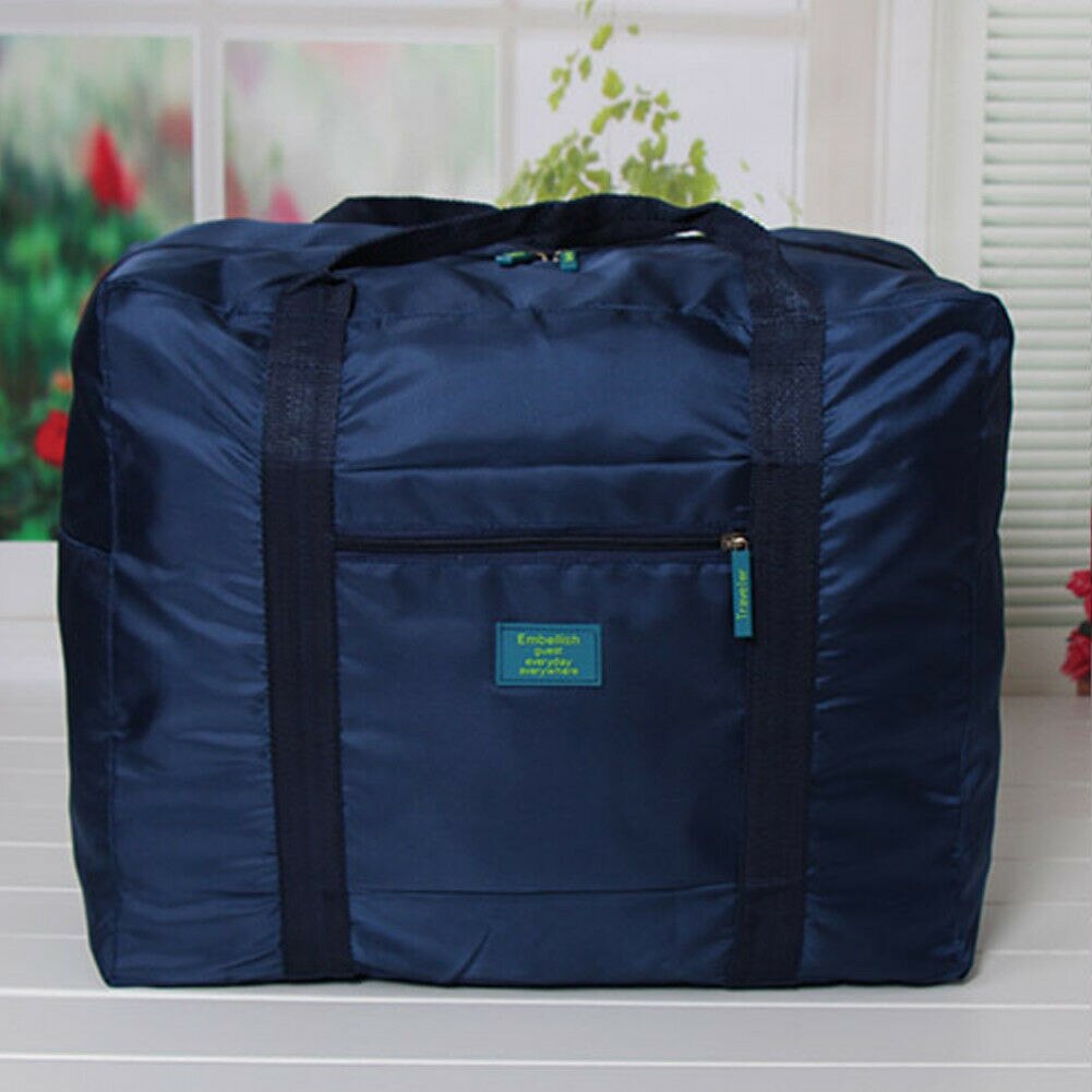 Grote maat Opvouwbare Reizen Opslag Bagage handbagage Organiseren Waterdichte Reistas Duffle: Navy Blue