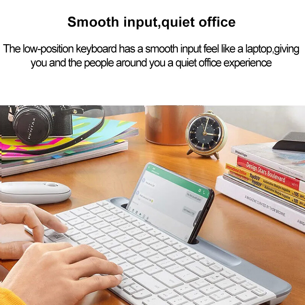 K580 noir blanc sans fil Bluetooth double clavier Ultra-mince Portable ordinateur Portable téléphone Portable tablette Ipad clavier