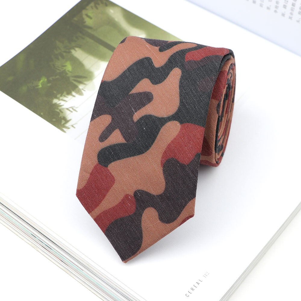 Cravate de Camouflage en coton et Polyester pour homme, nouveauté classique, noir, bleu, vert, militaire, costume de fête de mariage: 4