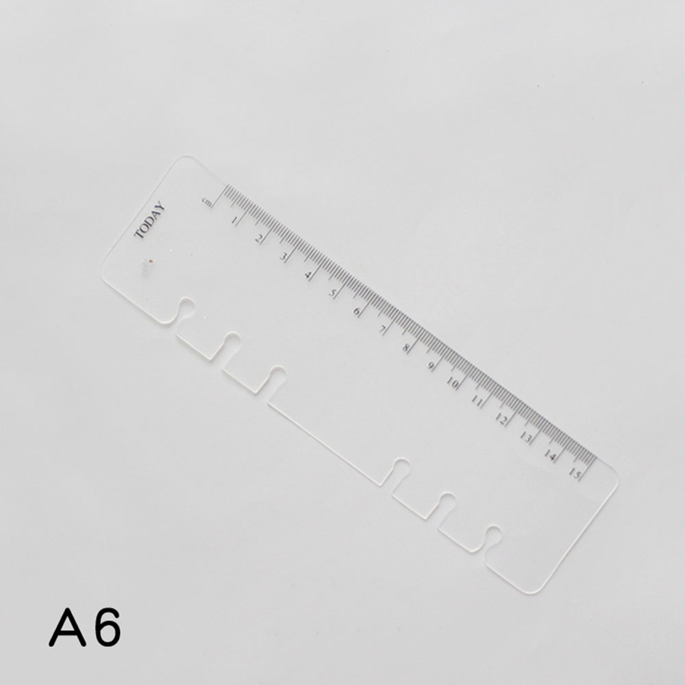 Lesezeichen Lineal 6 See Ring Notizbuch notizblock zubehör A5 A6 A7 PP kunststoff lineal Partition Planer Und Veranstalter skizzieren: A6 Weiß