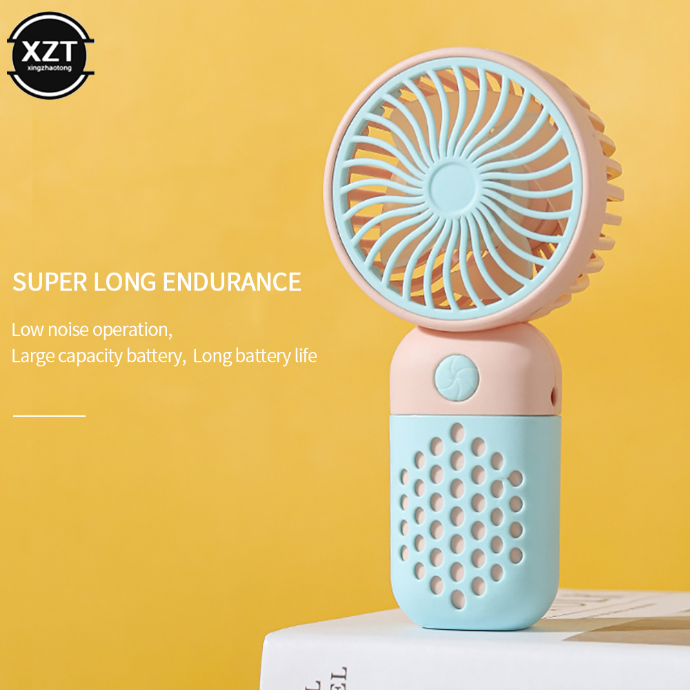 Portable Mini Handheld Fan USB Charging Mute Pocket Fan Strong Winds for Summer Outside Travel Artifact
