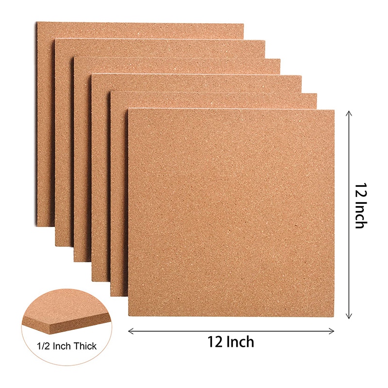 Tablero de corcho cuadrado grueso, 6 piezas de tablero de corcho, 50 piezas, Mini pared promocional, autoadhesivo, azulejos de pared