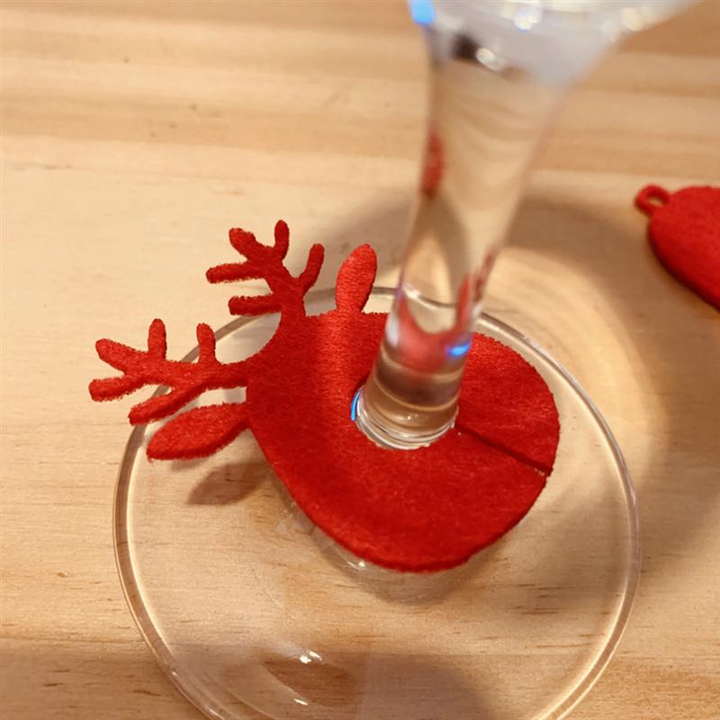 9 stk vinglasmarkør søde bærbare juleartikler drikkemarkørglasidentifikator til middage banket jul