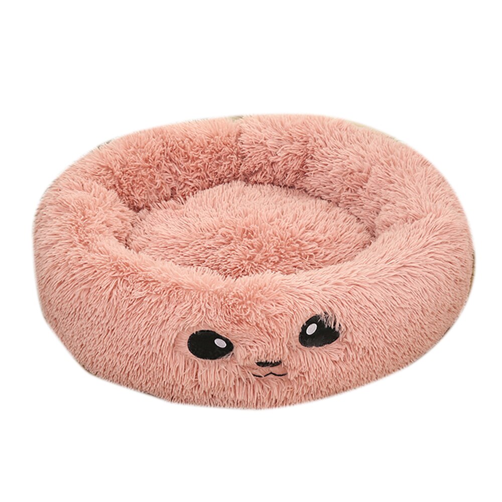 Hundeseng lang plysj fluffy kjæledyr kennel rund fleece solseng katt sovepose vinter varm sofa kurv til liten stor hund sovesofa: 3 / 70 x 26cm