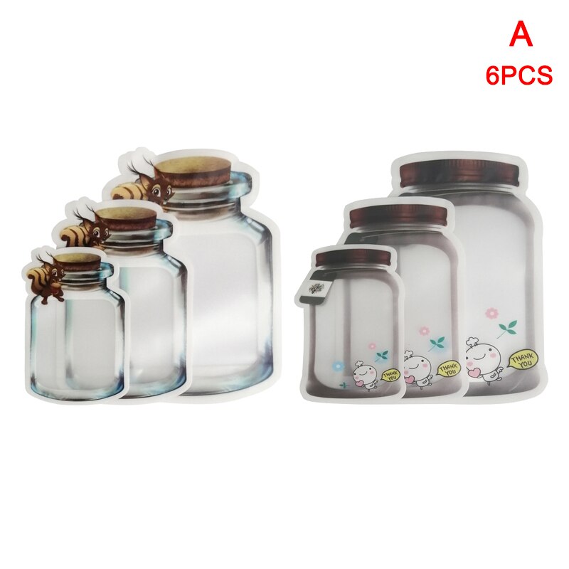 Bottle Shape Thick Reusable Zip Lock Storage Sealed Packaging Vacuum Bags Snack Storage Bags _WK: A