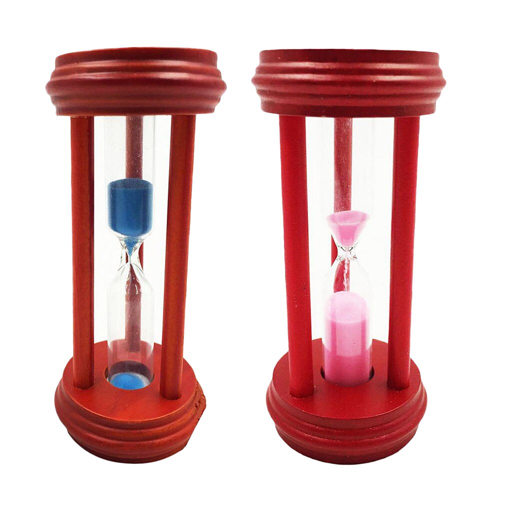 3 Minute Red Wood Sand Hourglass Sandglass Sand Timer Clock Ornament Home Decor
