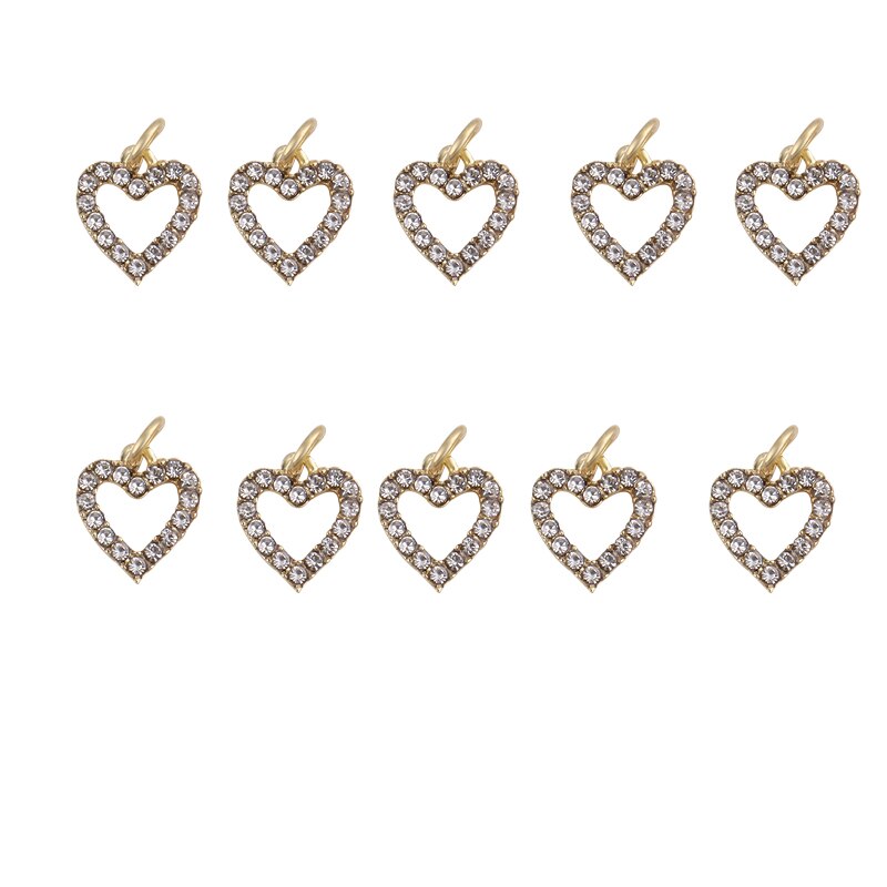 10Pcs Luxurious Hollow Dangle Nail art Charms Golden Star/Heart/Moon /Christian Cross Nail Piercing Jewelry Nail Hoop Pendants#5: 843