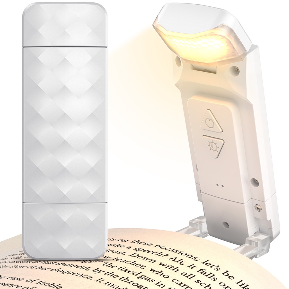 Led-leeslamp met clip, oplaadbaar, oogbescherming, mini led-leeslamp, 5 kleuren licht, klapbare bureaulamp: Blauw