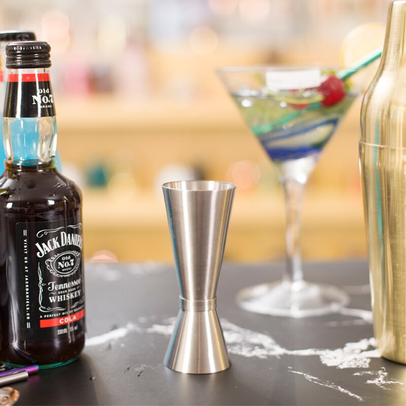 30/65ml Stainless Steel Slim Double Jigger Cocktail Measuring Liquor Mearing Cup Martini Bar Tool