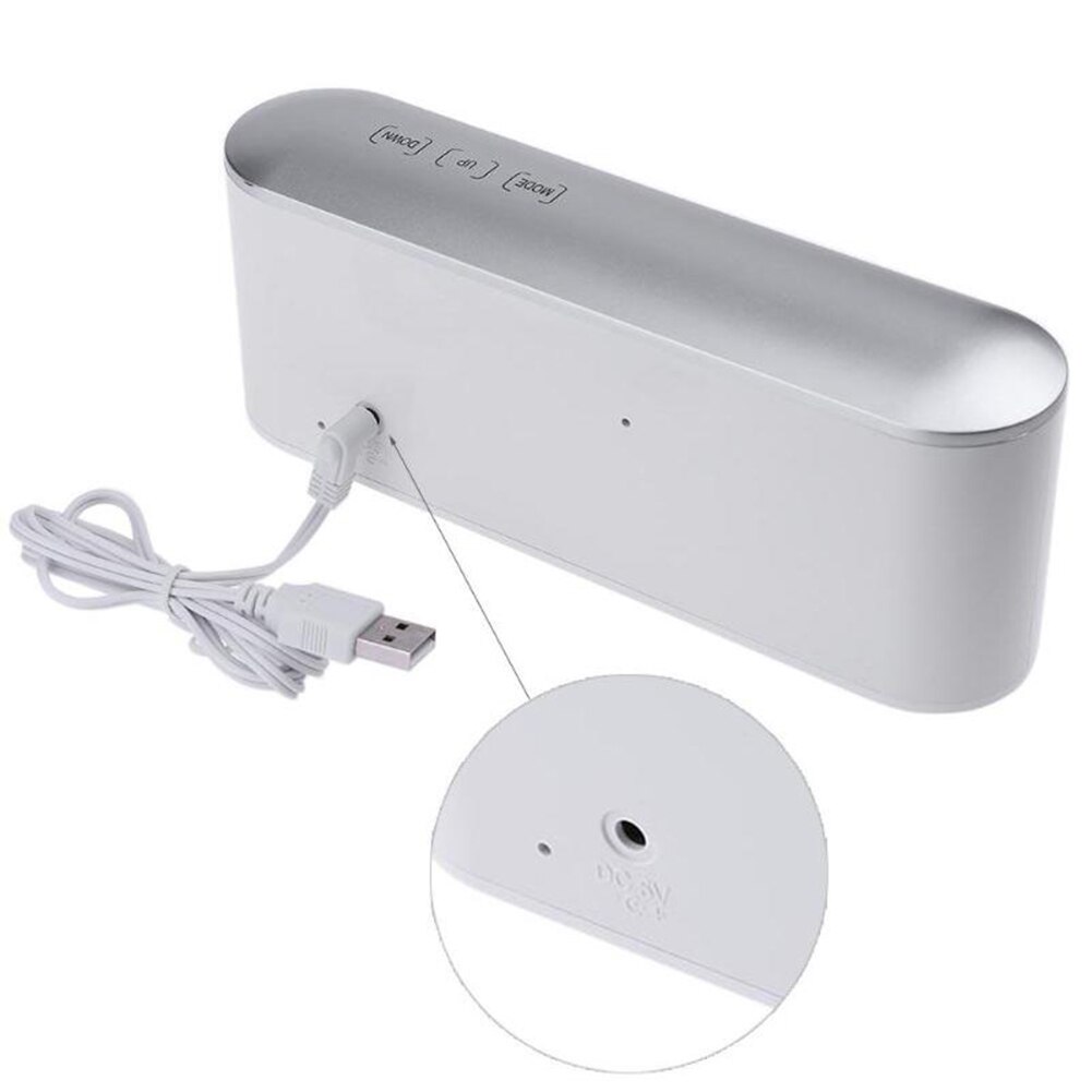 Table Desk LED Screen Mirror Digital Time Temperature Display Snooze Alarm Clock