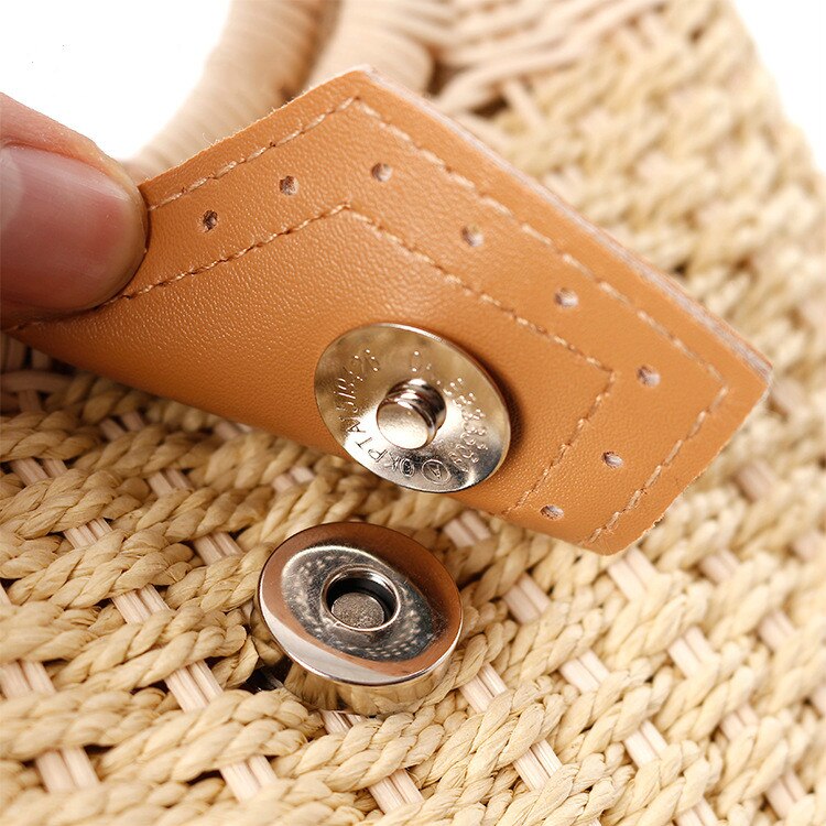 Bolso de mimbre hecho a mano para mujer, En forma de concha de mano de mimbre bohemio Bali, de , para verano