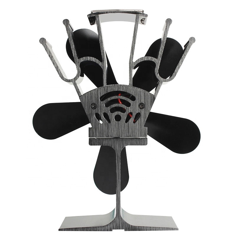 Cheminée maison efficace Distribution de chaleur 5 lame chaleur alimenté poêle ventilateur bûche bois brûleur ventilateur silencieux