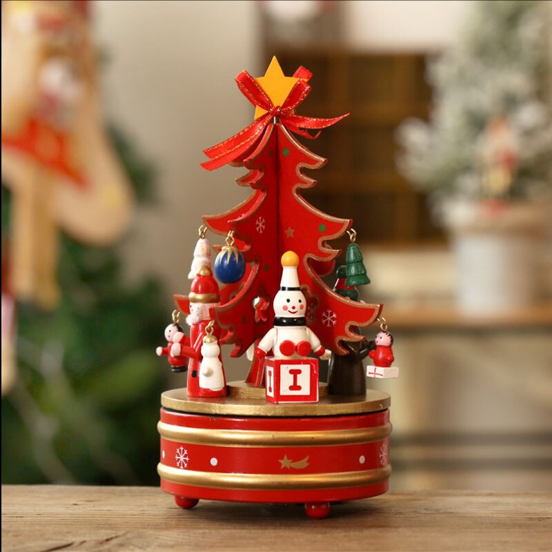 [Hht] Kerstcadeau Houten Carrousel Muziekdoos Orna... – Vicedeal