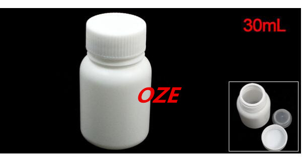 1PCS 30mL Capacity 16mm Dia Widemouth White Plastic Bottle Container for Laboratory