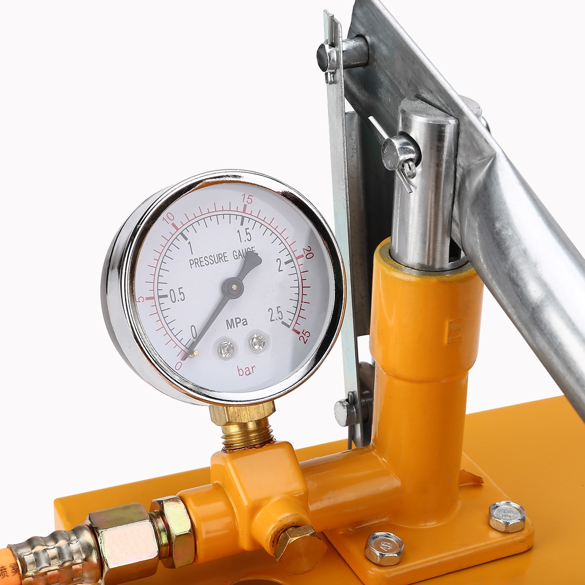 1 Set Metal Pipeline Tester Yellow Water Pressure Tester 25KG Manual Hydraulic Water Pressure Test Pipeline Tester Pump Machine