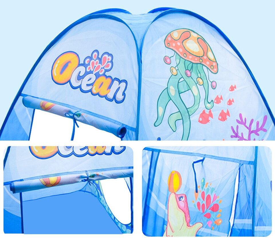 3 In 1 Draagbare Kinderen Tent Kinderen Spelen Spel Huis Oceaan Ballenbad Kinderen Tipi Tenten Kruipen Tunnel Zwembad Bal baby Play Tenten