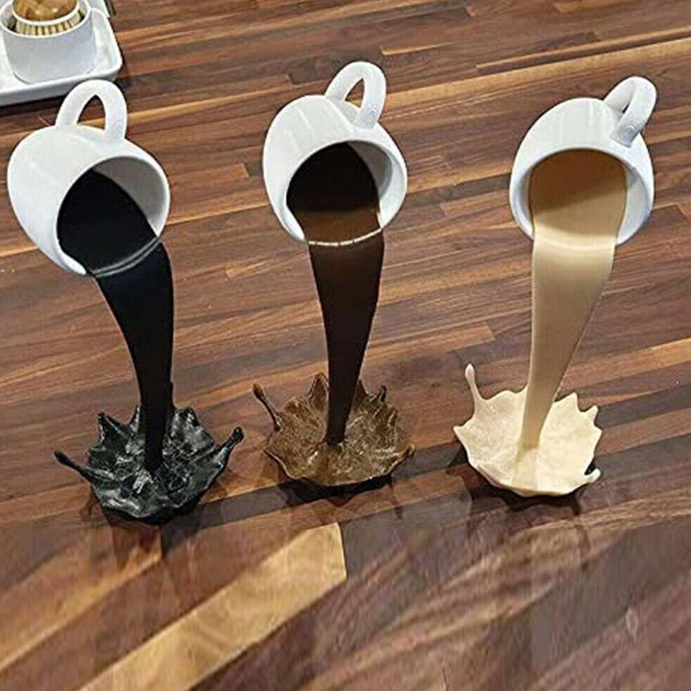 Koffiekopje Decoratie Drijvende Cup Sculptuur Gieten Vloeibare Koffie Mok Art Decor Huis Keuken Decoratie
