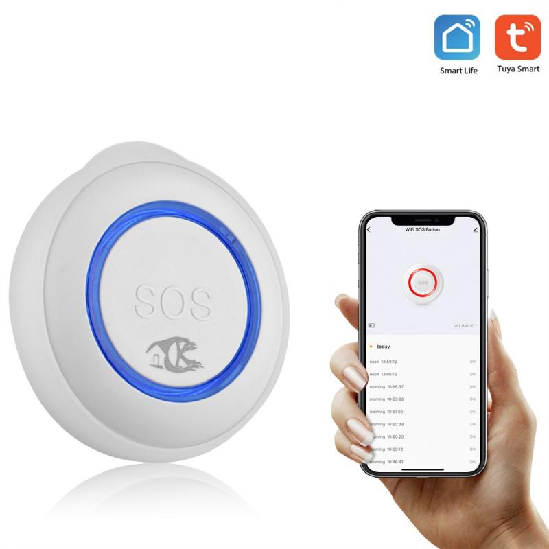 Tuya Wifi Sos Knop Smart Draadloze Sensor Alarm Ouderen Waterdichte Noodhulp Schakelaar Met Tuya Smart Leven App Home Veiligheid