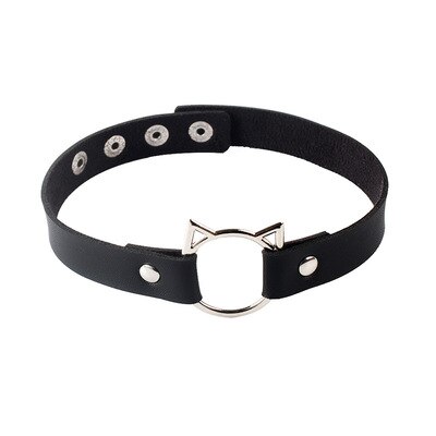 2021 styl Harajuku czarny punkowy Choker Choker damski geometryczny miłość skóra ciemny czarny naszyjnik obojczyka z pałąkiem na kark: Black-14