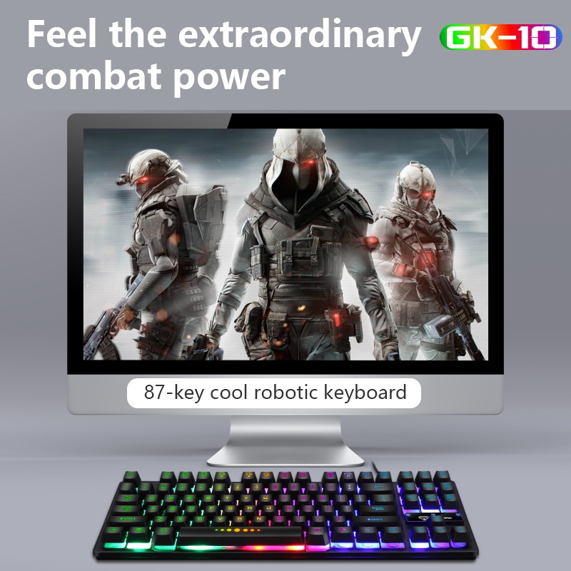 Voor Gamer Pc Laptop Gaming Mechanische Toetsenbord Blauw Rood Schakelaar 87key Ru/Us Bedraad Toetsenbord Anti-Ghosting Rgb/Mix Backlit Led Usb