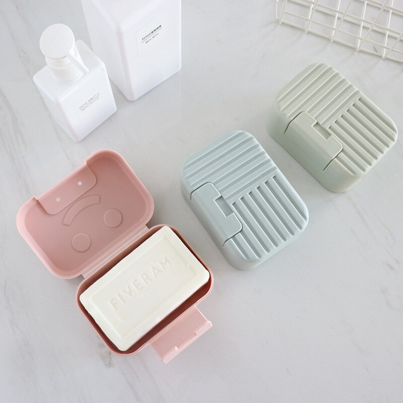 Lock soap box bathroom soap holder sealed soap travel box with lid