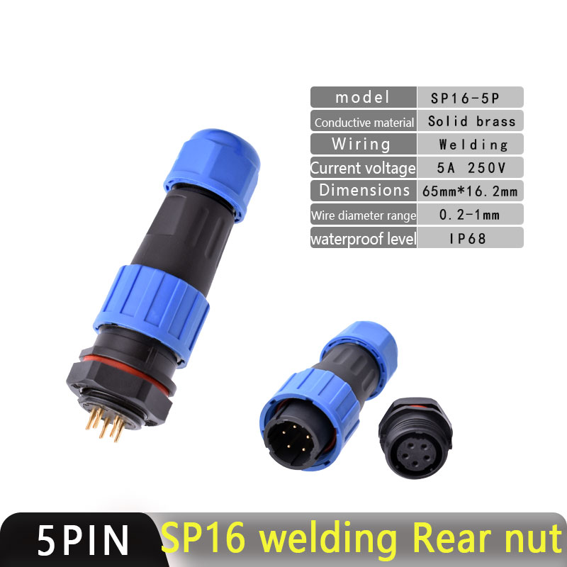 IP68 Waterproof Connector Male Plug and Female Socket 2/3/4/5/7/9pin Panel Mounting Wire Connector Aviation Plug Welding Wiring: Red