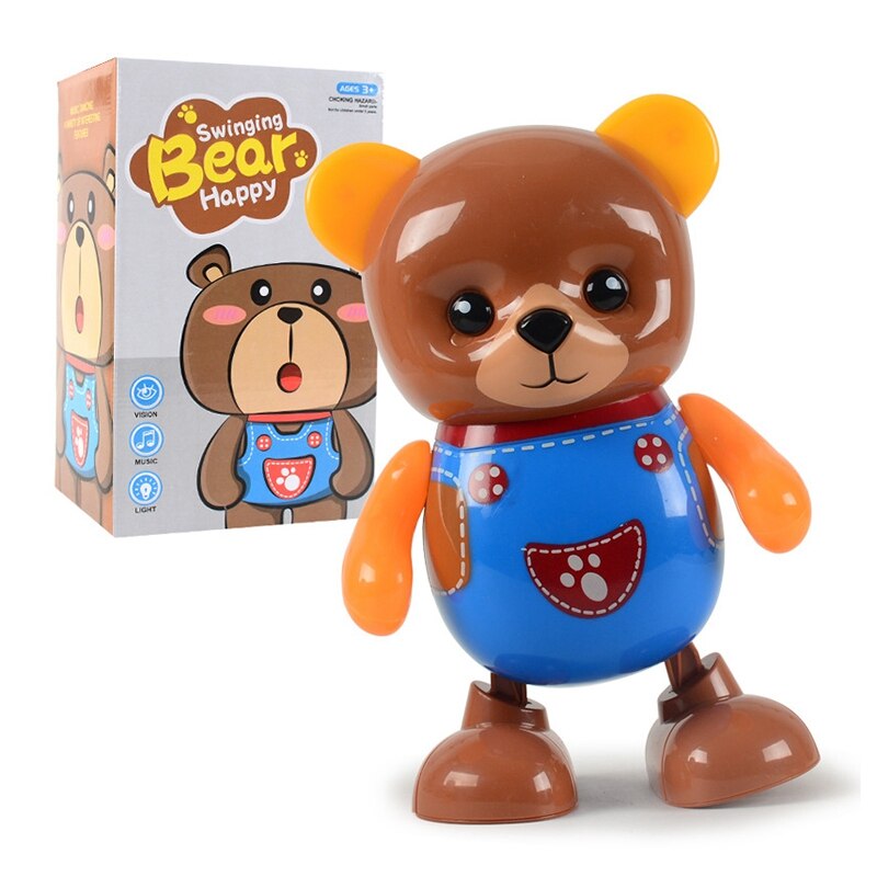 1PCS Music Dancing Little Bear Cartoon Electric Robot Children Educational Children Toys