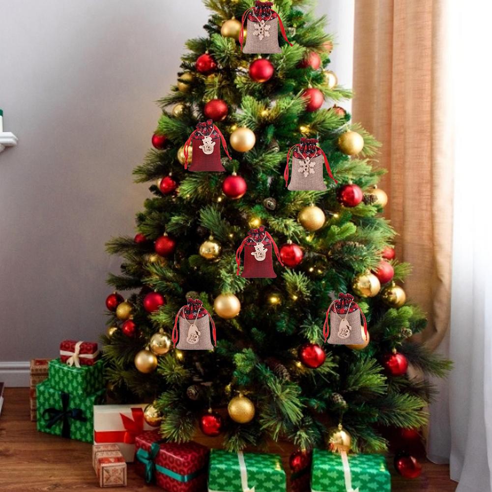 Christmas Advent Calendar Bags 24 Days Burlap Hang... – Grandado