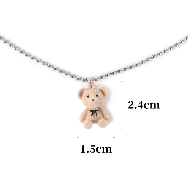 Massaal Beer Bruine Teddybeer Dame Leuke Hanger Ketting Kleine Dieren Hanger Mode Kettingen Vriendschap Sieraden Accessoires