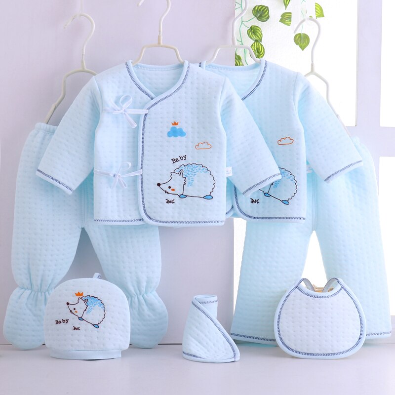 (7pcs/set)Newborn Baby 0-6M Clothing Nature$heathy Baby Boy/Girl Clothes 100% Cotton Cartoon Underwear 207086: Sky Blue