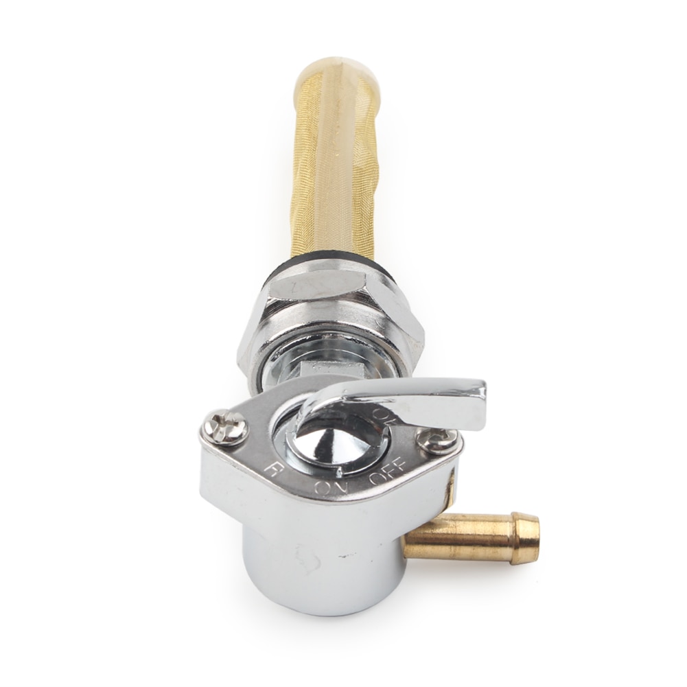 Fuel Valve for Harley Chrome Petcock Right Outlet Spigot for Big Twin Sportster Custom tanks w/ 22mm metric petcocks 13/16