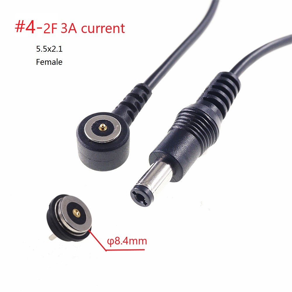 1 Set 8.5MM Diameter Magnetic Pogo Pin Connector Male Female 1 Pole Waterproof IPX7 Pogopin Board to Wire Power Charge 3A: DC5.5x2.1 Female