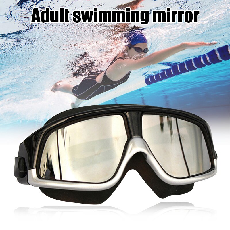 Adult Swimming Goggles Anti Fog HD Diving Goggles Silicone Large Frame Water Glasses for Women Men FOU99