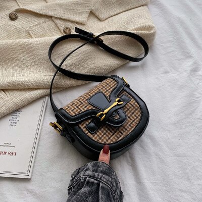 Treillis motif sacs à bandoulière pour femmes été épaule sac de messager célèbre femme sacs à main sac main femme: Black Leopard