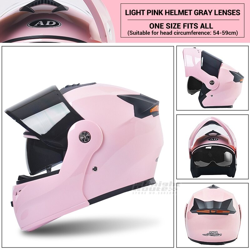 Rosa Motorrad Helm Männer Motorrad Biker Volle Gesicht Helm Flip Dual Objektiv Modulare Roller Motocross Reiten Moto Crash Helm: 107 PK
