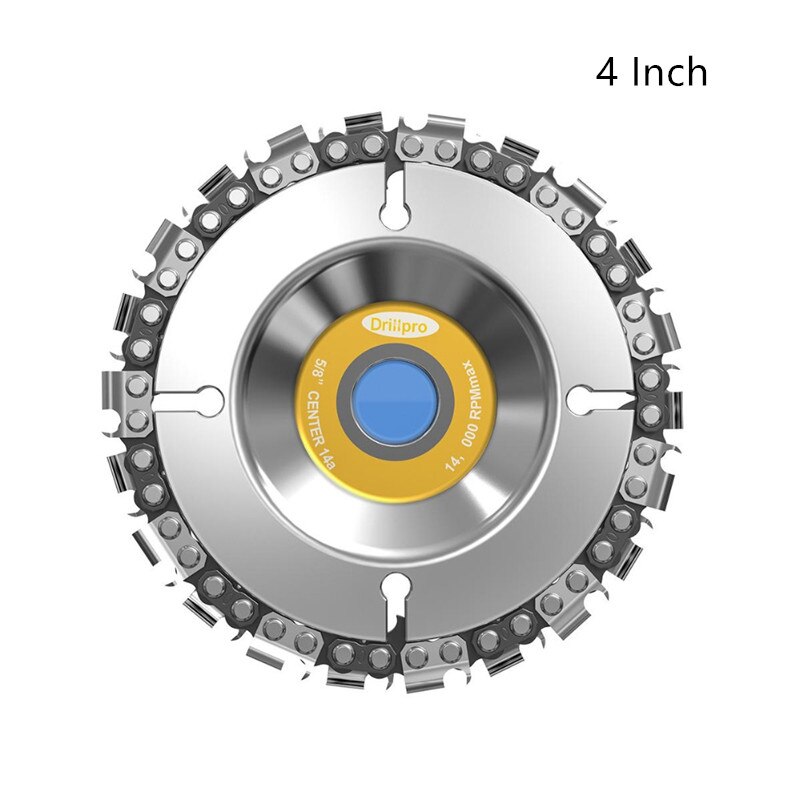 Inch Houtsnijwerk Houtbewerking Ketting Grinder Zagen Disc Keten Plaat Tool Voor 125Mm/115Mm Hoek Slijpen 5 of 4 Inch: 4 inch silver