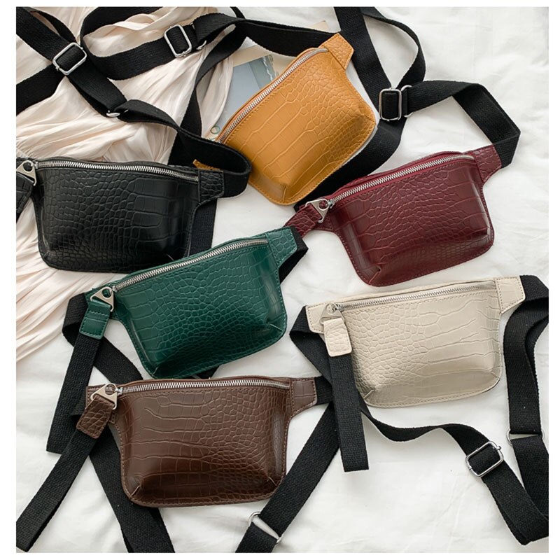 Casual Heuptas Vrouwen Alligator Lederen Fanny Pack Telefoon Pouch Dames Riem Tassen Lederen Crossbody Borst Packs Taille Verpakking