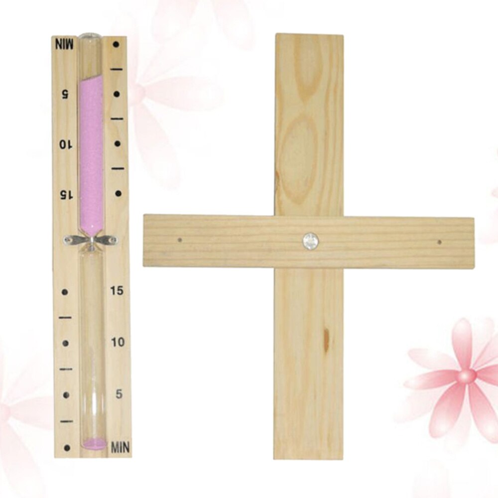 Wood Time Hourglass Funny Time Rotate Hourglass for Sauna Room (Sand Pattern)