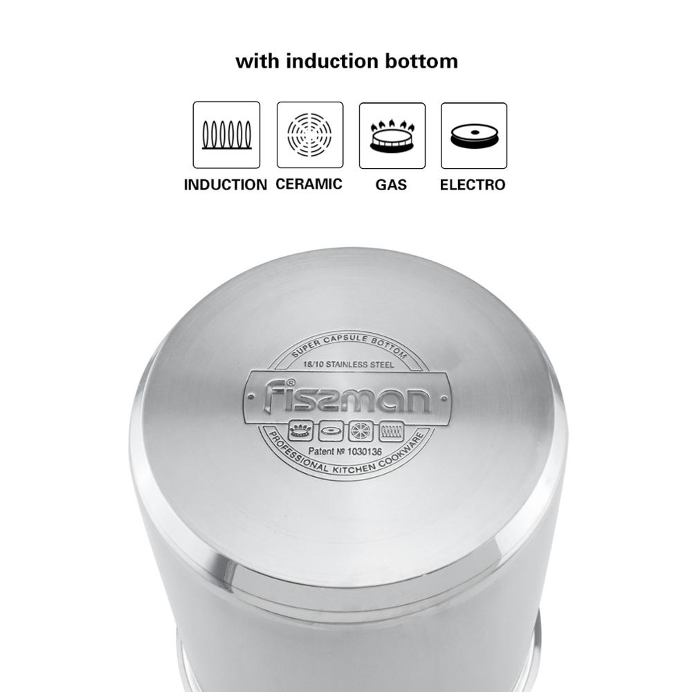 Fissman 3.5L Asparagus pot with Glass Lid and 304 Stainless steel Steamer Basket