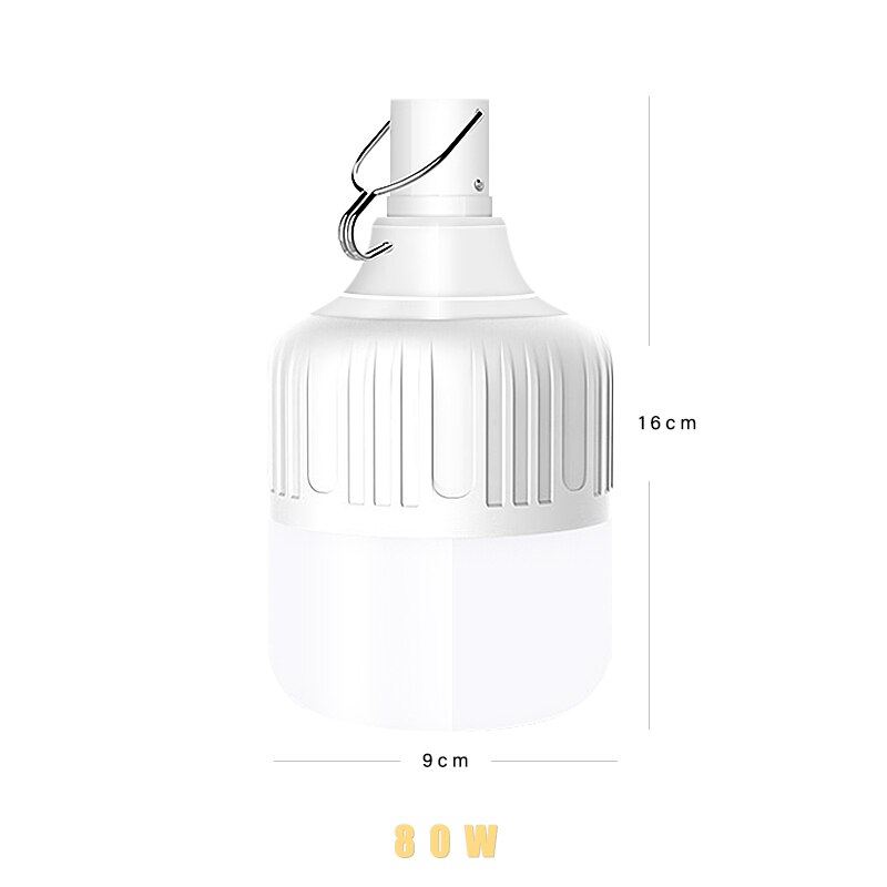 USB Charging LED Bulb Camping/Market Outdoor Lighting 40W/80W/100W/150W/20W Energy Saving lamp Light: 80W