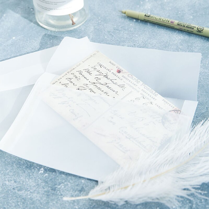 10 pcs/lot Blank Sulfuric Acid Paper Envelope DIY Message Card Letter Translucent Envelopes for Wedding Letter Card