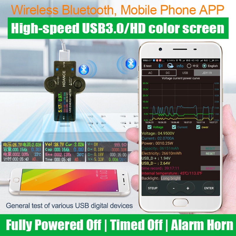 USB3.0 13 in 1 USB tester APP DC digital voltmeter ammeter voltimetro power bank voltage detector volt meter electric doctor