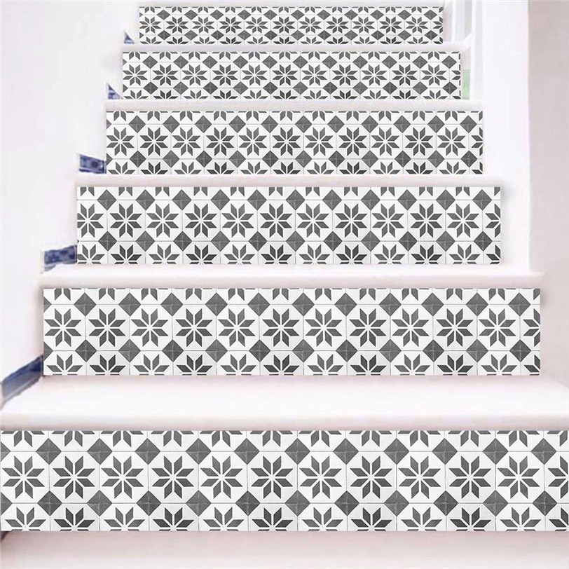 Autocollants muraux 3D d'escaliers | Stickers muraux, en carreaux, Stickers de décoration imperméables, pour chambre à coucher, salon, escalier, décoration pour la maison bricolage 8D12