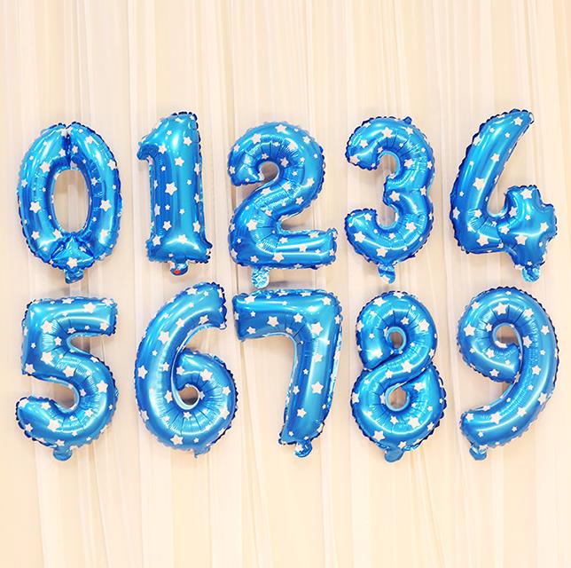 10Pcs/lot Party Balloons Animal Number Balloons Wedding Birthday Festival Party Supplies Aluminum Foil Gold Silver Pink Blue 0-9