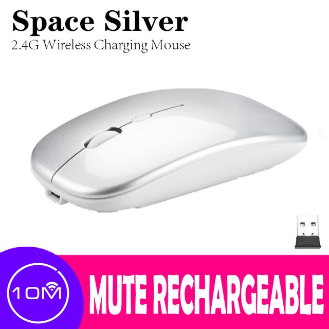 Mouse sem fio recarregável rgb bluetooth mouse para computador portátil sem fio mause silencioso led ergonômico pc macbook gaming mouse: Rosa
