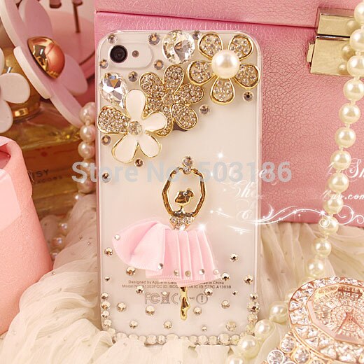 Luxe Rok Ballet Meisje Rhinestone Case Voor Voor Blackberry Keyone KEY2 Sleutel 2 Le Keyone Keyone Crystal Telefoon Gevallen